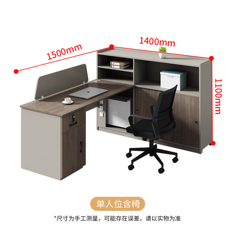 Saint li screen desk and chair combination - employee office workstation desk with card seat - financial office desk