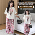 Trendy girls' summer outfit : new fashionable two-piece set for older girls and children - stylish and chic summer clothes for girls