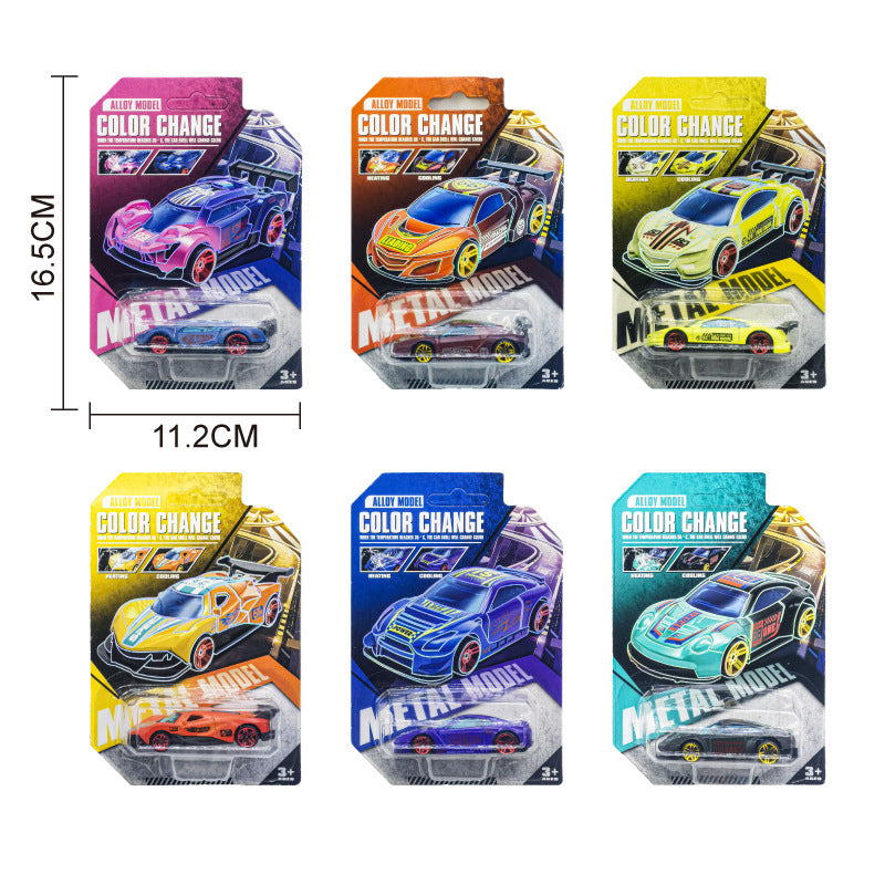 【customizable】color-changing alloy car toy - racing model for boys, children's simulation car, metal sports car
