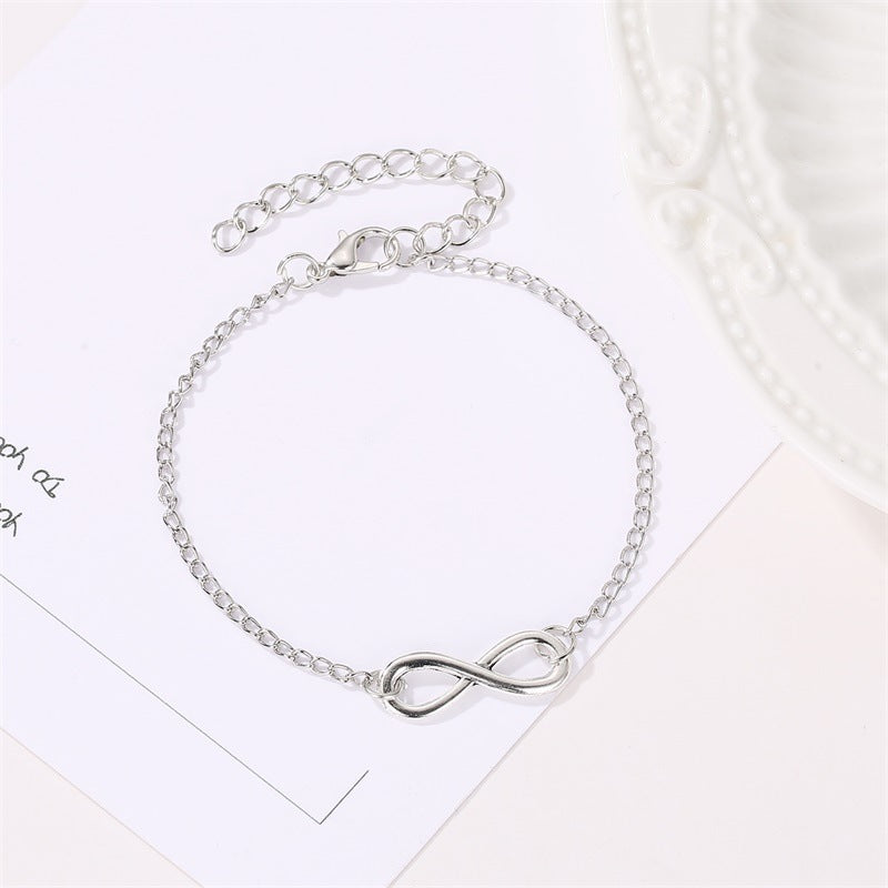 European and american cross-border jewelry: minimalist infinity bracelet - trendy number charm, versatile accessory, hot-selling export item, infinity symbol bracelet