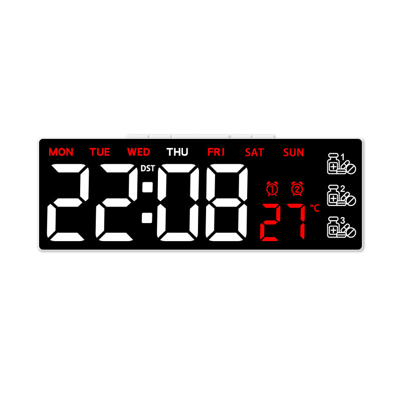 New Multifunctional Electronic Clock Simple and Stylish Alarm Clock Medicine Box Reminder LED Clock Bedside Desk Clock 6679