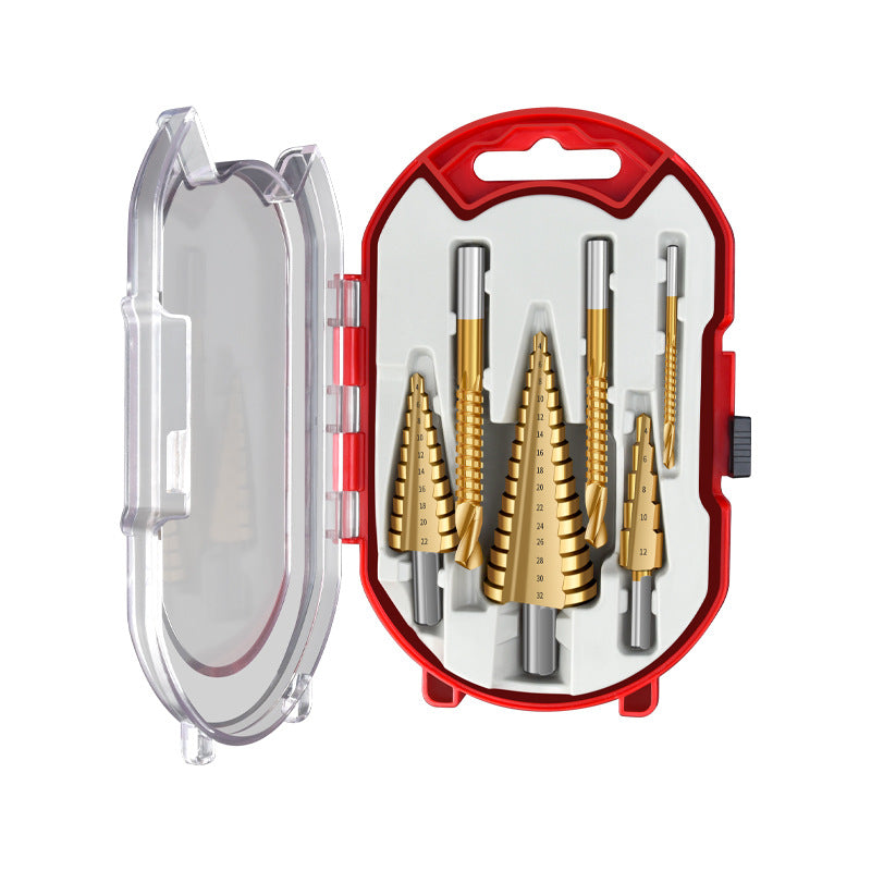 Sawtooth pagoda drill bit Cobalt hole opener Metal step drill set Alloy stainless steel Universal hole reamer