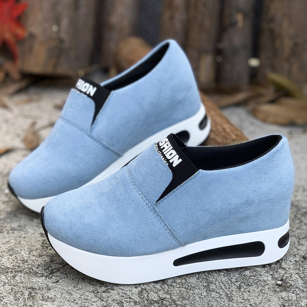 Independent station cross-border plus sizespring & fallnew arrival loafers hidden heel round toe platform shoes thick solecasualeasiest for match women's flats
