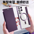Suitable for samsung s26ultra electroplated gold shield magnetic leather case mobile phone case foreign trade a56 all-inclusive flip protective cover