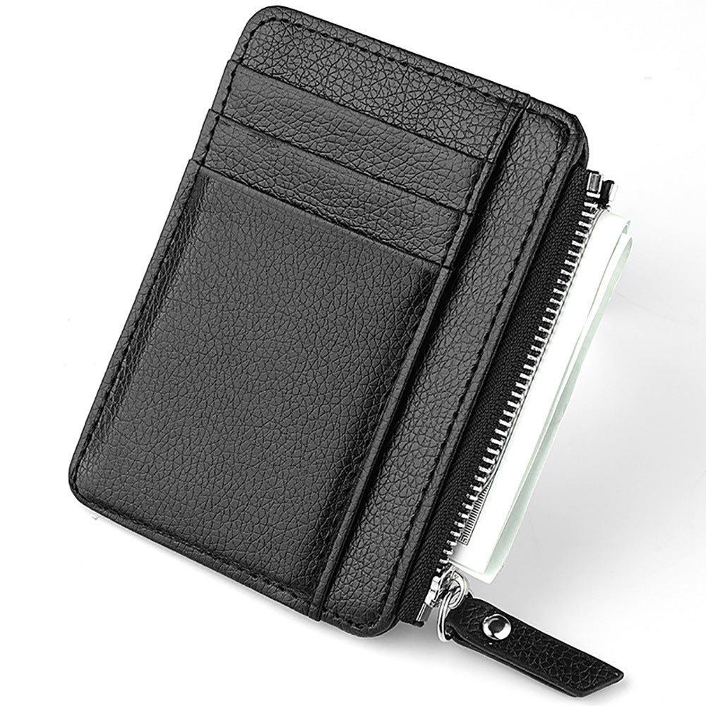 New pu leather card bag wholesale girls small ultra-thin ID card holder zipper short change bag women's explosion
