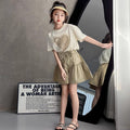 Girls' summer korean style outfit  new casual girl's short sleeve and shorts two-piece set student sweet t-shirt