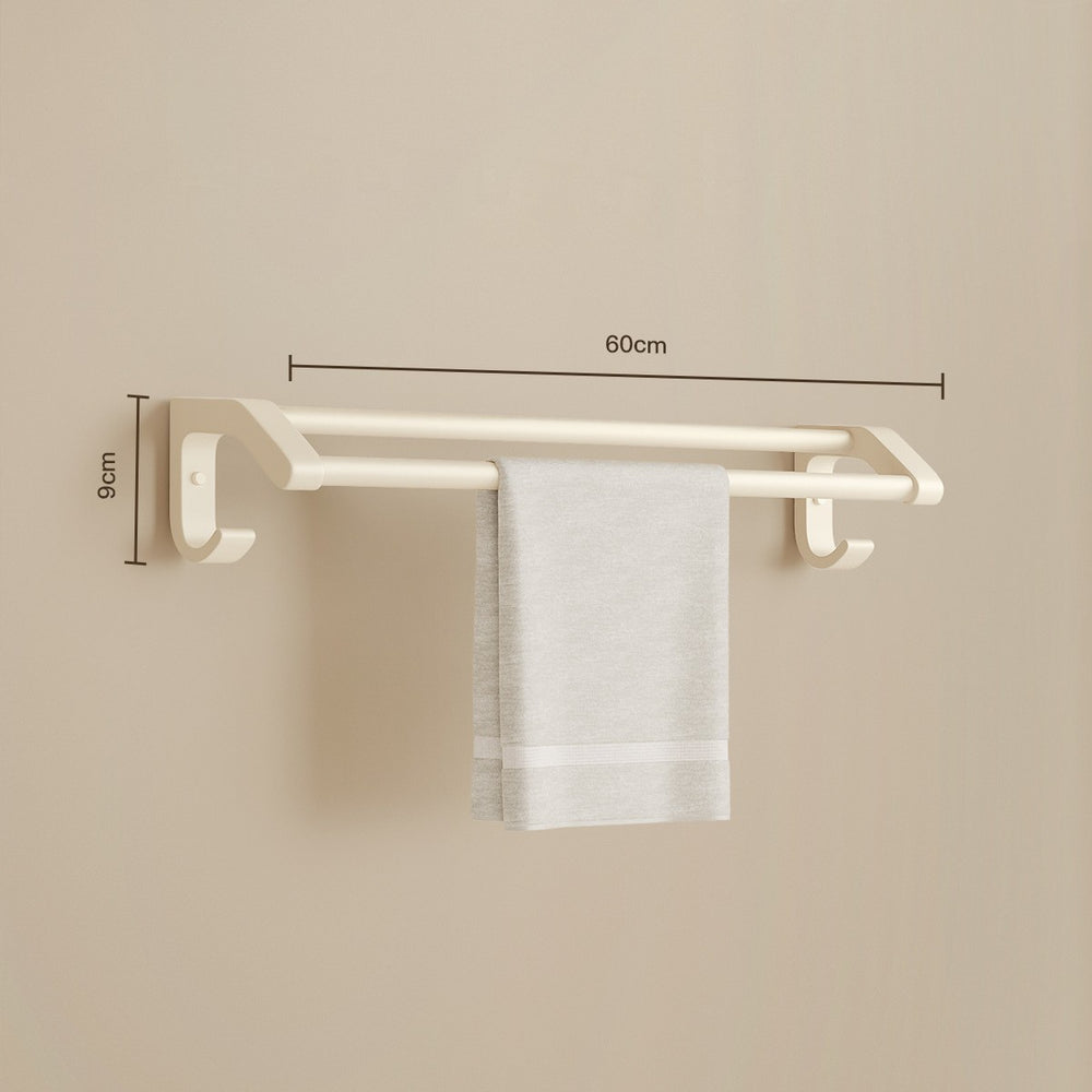 Cream style towel rack, punch-free bathroom towel rack, bathroom pendant five-piece set, bathroom toilet