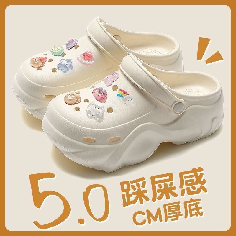 Women's clogs summer outdoor wear 2026 new eva beach seaside non-slip anti-odor thick sole height increasing sandals