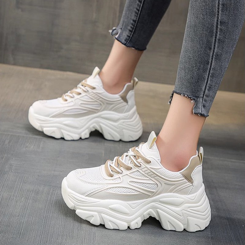 European station dad shoes women's 2026 new autumn small thick sole heightened street retro casual sports shoes
