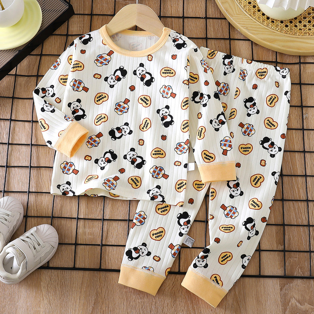 Kids' cotton underwear set - new spring collection: boys' thermal underwear, girls' pajamas, and children's loungewear