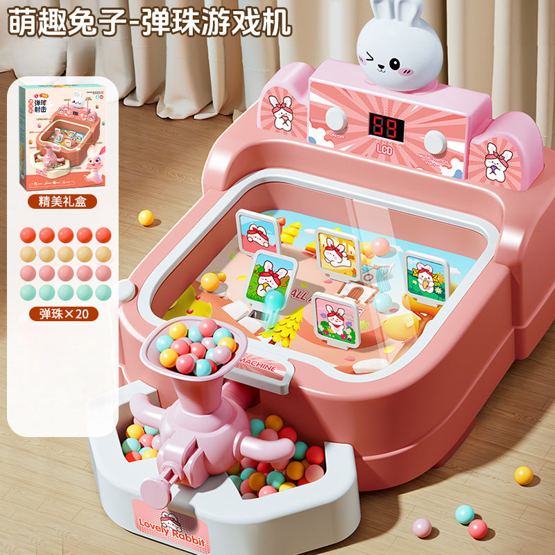 Kids' marble drop game machine - push-to-launch marble game for children's focus training, arcade game, educational toy
