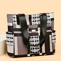 2024 new large capacity shoulder bag fashion korean style handbag color block plaid tote bag women's bag mom bag