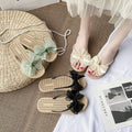 Women's slippers - 2024 summer new arrival: trendy bowknot flat sandals, versatile outdoor wear, waterproof soft sole, women's thong sandals