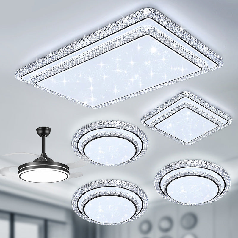 2024 New Living Room Light Modern Simple Atmosphere Master Bedroom Crystal Ceiling Light Whole House Lighting Package Combination