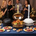 Luxury stainless steel buffet warmer, 8l gold buffet stove, wholesale hotel tableware