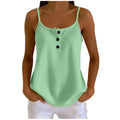 european and american summer new arrival: solid color waffle knit patchwork cami top with adjustable straps, slimming design, and button closure