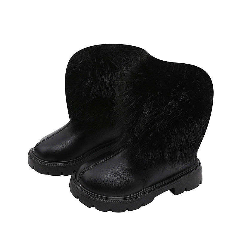 Vancahao girl short boots heattechfall and winternew arrivalkidsboots british style princess boots baby cotton boots