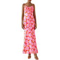 Amazon fashion elegancefloralsilm sleeveless dress women's  summer new beach suspender skirt