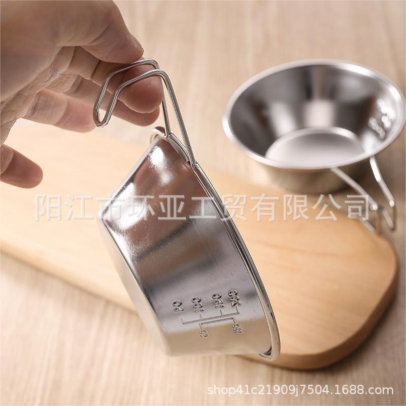 Outdoor 304 Stainless Steel Snow Bowl Folding Storage Mountaineering Bowl Seasoning Bowl Multifunctional Picnic Camping Tools