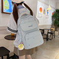 Schoolbag girl casualeasiest for match backpack college student middle school cute embroider star backpack travel backpack