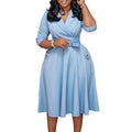 D3341  new arrival cross-border e-commerce women's independent website suit collar high-waisted elegant plus size african dress