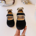 Customizable korean-style bowknot princess leather shoes for kids - bean shoes, baby's simple, stylish, and fashionable soft-soled flats