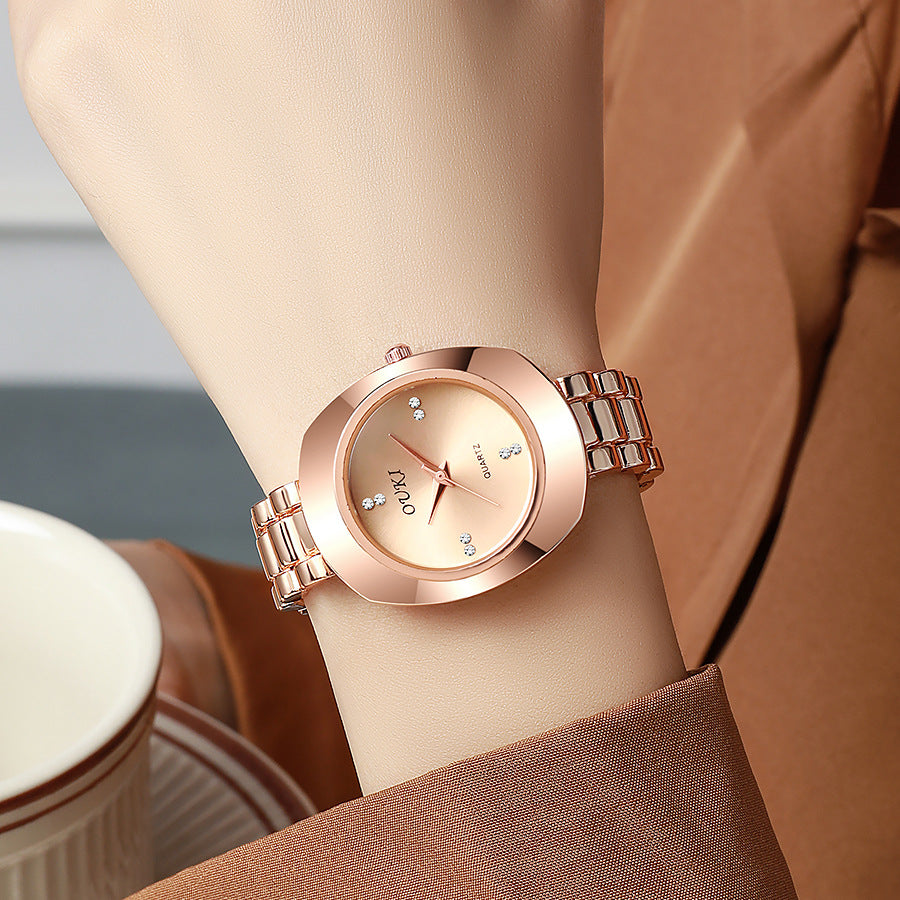 e-commerce hot-selling minimalist style women's watch, niche luxury, high-end design, diamond-faced wristwatch, manufacturer wholesale