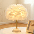 Feather table lamp bedroom living room light luxury ins warm romantic simple wedding room high-end popular creative bedside lamp