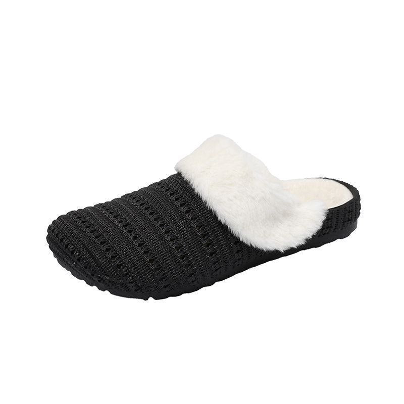Detachable thick-soled cotton slippers for women - new autumn/winter indoor style, waterproof, warm, and washable