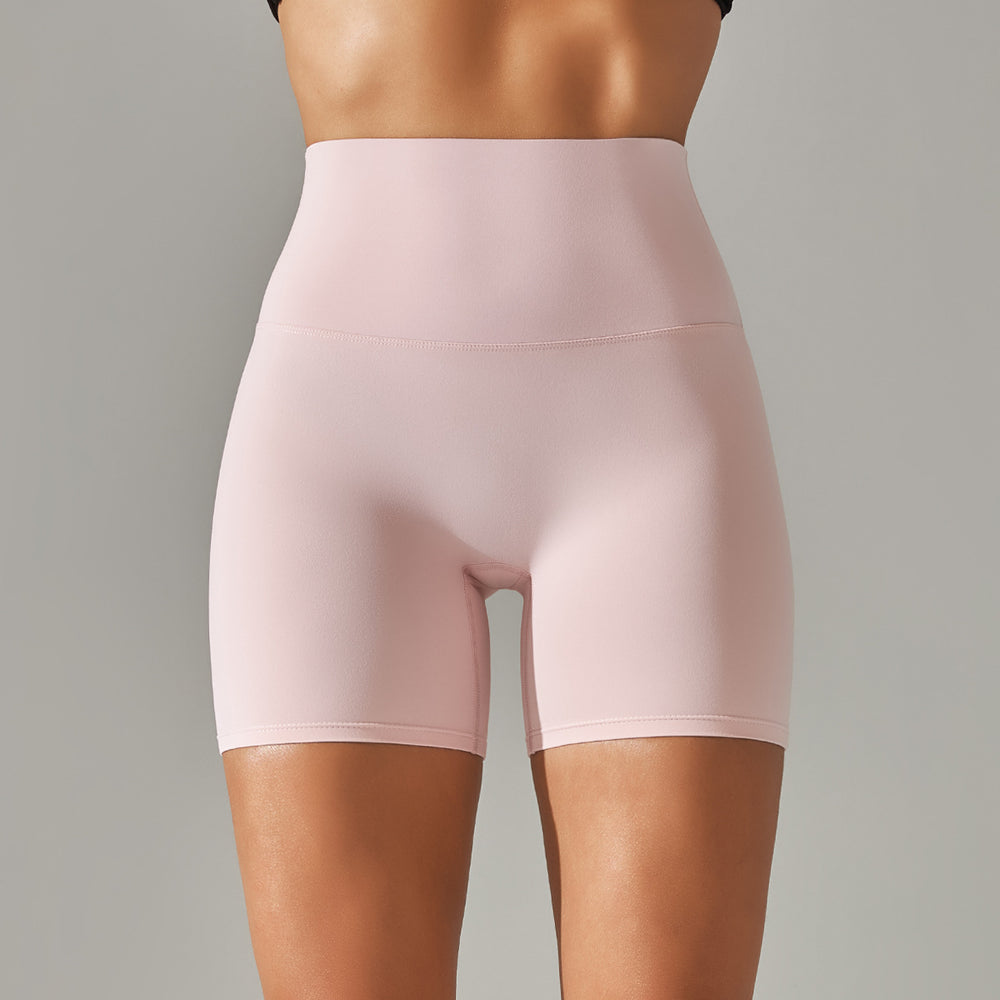 Spring/summer new solid color yoga shorts - double-sided brushed, high-waisted, stretchy, activewear, fitness, 3/4 length yoga pants for women