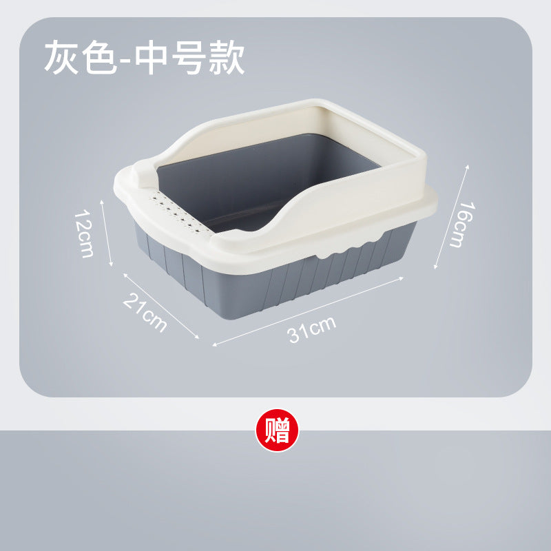 Extra-large, semi-enclosed cat litter box - prevents tracking, extra small size for kittens, cat supplies, cat litter