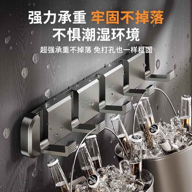 No punching, foldable invisible hook, bathroom entrance after entering the door, bedroom wall hanging storage clothes row hook