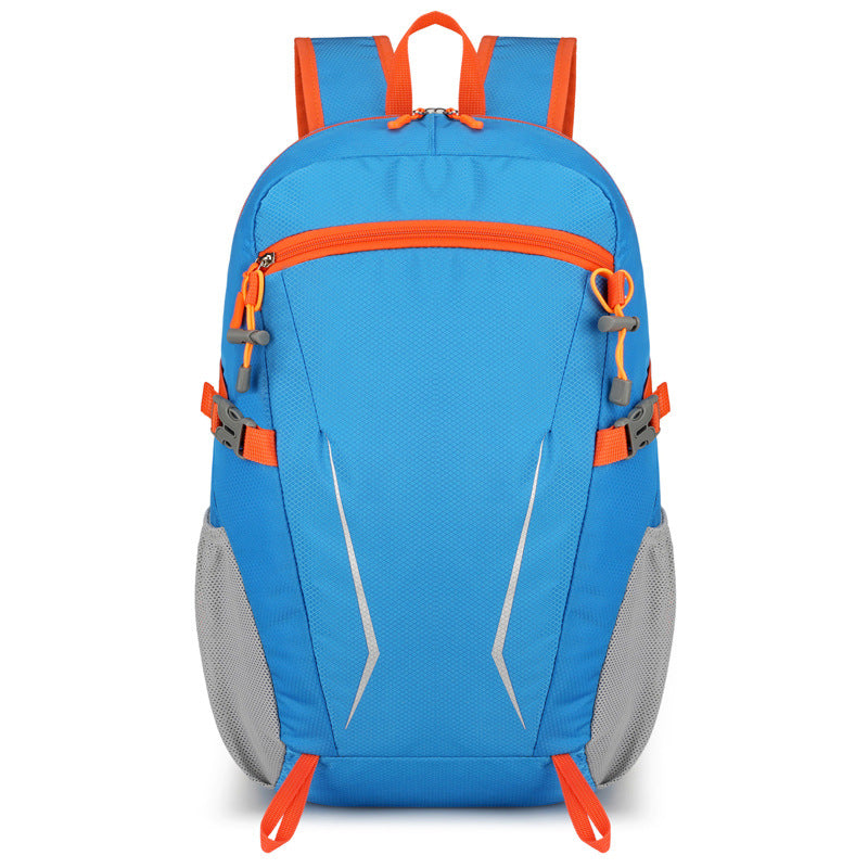 New outdoor hiking mountaineering backpack contrasting colors, lightweight and large-capacity folding bag, short-distance travel sports backpack.