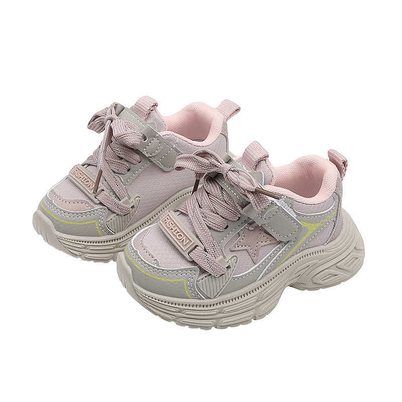 Vancahao kids' fashion rhinestone chunky sneakers -  spring/autumn new collection - lightweight running shoes for girls - versatile athletic shoes