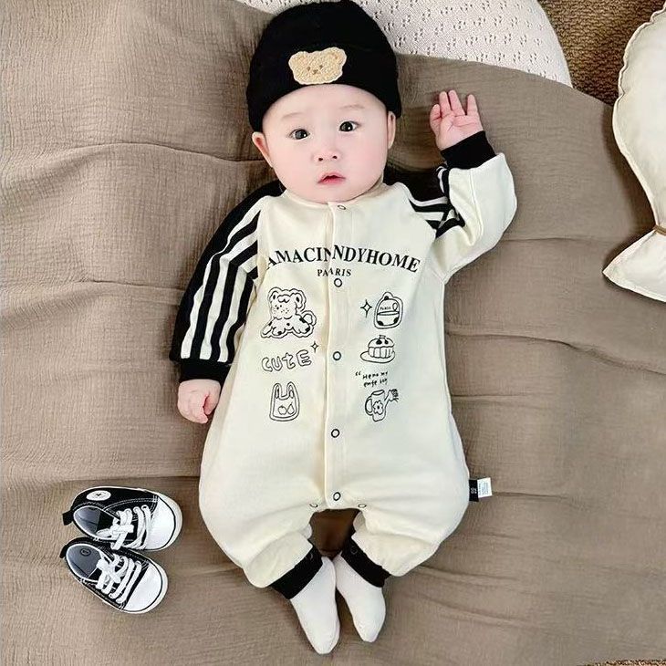 baby super cute cartoon clothes for boys and girls fashion spring & falllong sleeves one-piece jumpsuit rompers for outing