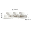 Creative irregular white ceramic sauce dish with tray, sauce bowl, hotel tableware, restaurant-grade cold dish bowl