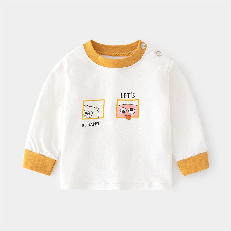 Babylon baby autumn clothes pure cotton printingintimatespulloverbaby cotton cartoonkidsspring & fall bottomschildren's clothing shoulder
