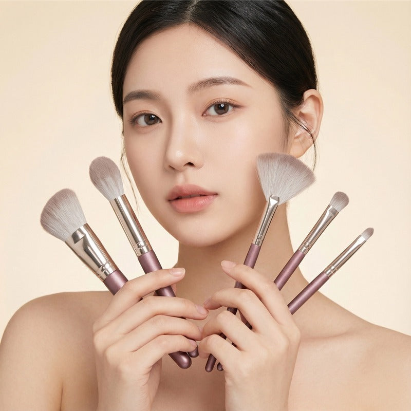 New wooden handle makeup brush set - concealer brush, powder brush, foundation brush - beginner's complete set of makeup brushes - cangzhou style