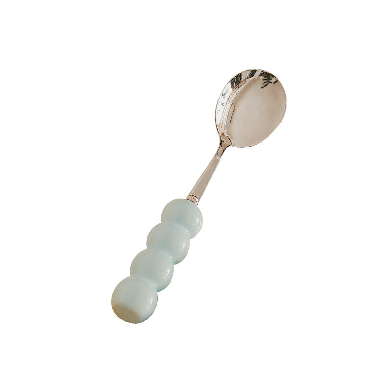 Ins candied haws stainless steel fork spoon creative dopamine high appearance spoon household tableware ball fork wholesale