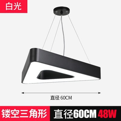 Triangle chandelier LED modeling light creative office gym light Internet cafe shopping mall supermarket industrial wind lamp
