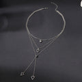 Silver love necklace wholesale new cross-border jewelry niche accessible luxury geometric diamond pendant women's multi-layered sweater chain