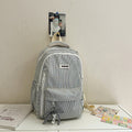 Spring outing high-looking plaid school bag for female junior high school students k-style ins style forest style easiest for match campus simple girl style double