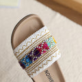 one-line flats slippers summernew arrivalkids shoes bohemia style flatsoutwear shoes woven beach shoes