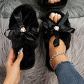 Fall and winternew arrivalmuffa slippersbows cross-border slippers indoor and outdoor slippers women insheattech cross slippers women