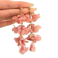 Super fairy and beautiful seaside resort style red flower tassel earrings for women, accessible luxury, high-end earrings, huge beautiful earrings
