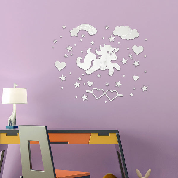 JM453 1mm acrylic wall self-adhesive mirror three-dimensional living room wall sticker bedroom room layout decorative sticker