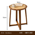 Solid wood rattan coffee table, medieval for home bedside living room, colorful style side table, rattan rubber wood round private residence