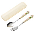 Creamy yellow rabbit two-piece set (fork and spoon) 304