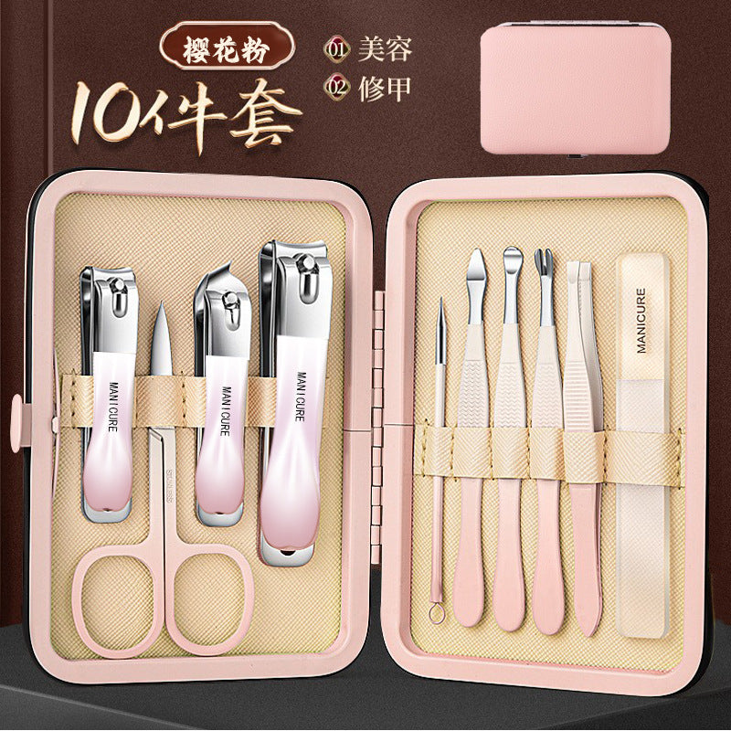 Guochao original stainless steel nail clippers manicure tool bag nail clippers pedicure knife set nail clippers complete set wholesale