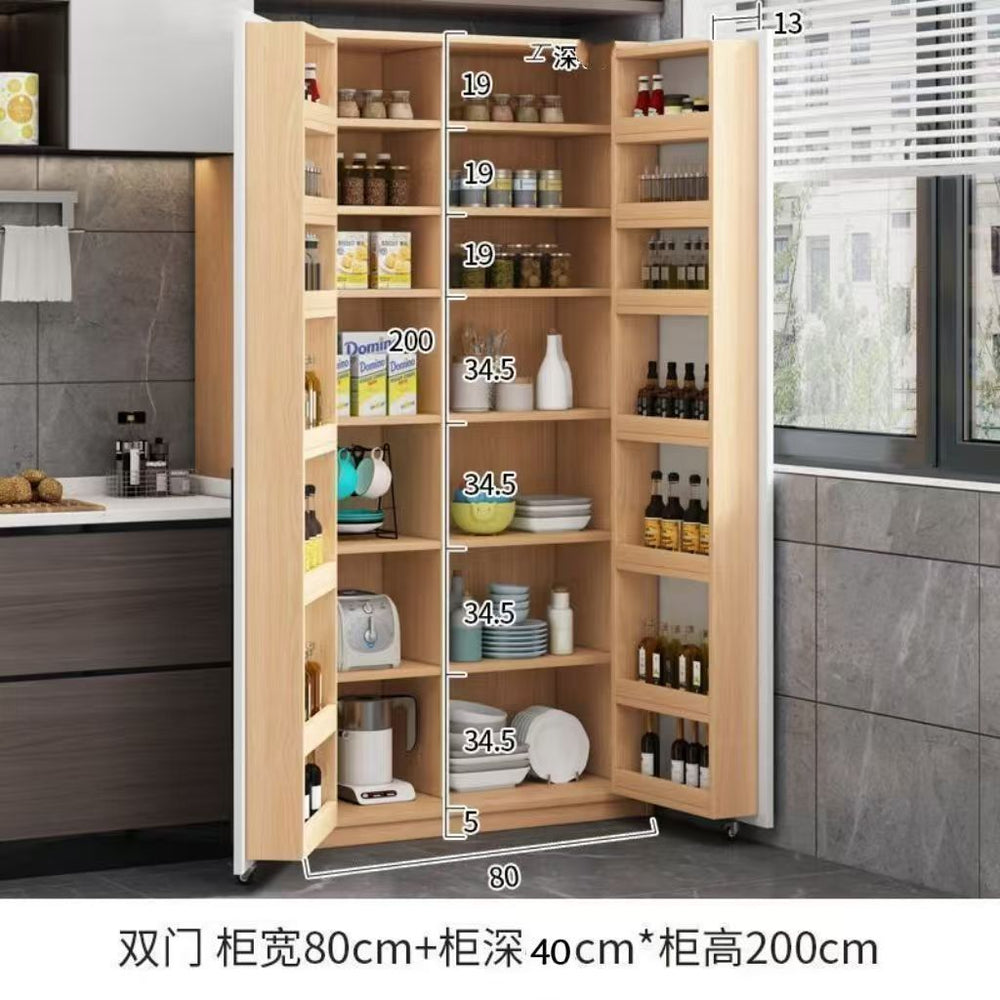 Solid wood sideboard storage cabinet refrigerator cabinet all-in-one with door sideboard wall-mounted multi-functional snack cabinet storage cabinet